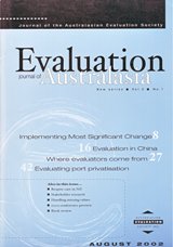 Front page of Journal of Evaluation